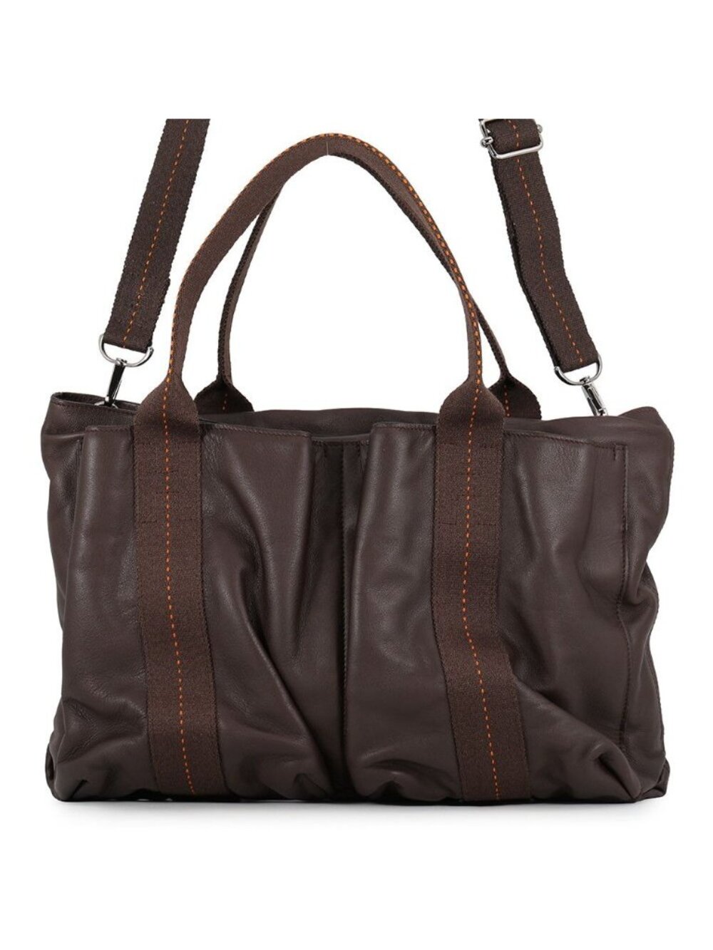 Hermes Tote Bag Caravan Horizontal MM Chocolat Chrome Voderma